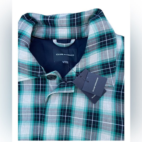 New With Tags Men’s XL Club Monaco Patterned Mac Coat Plaid - Picture 6 of 11